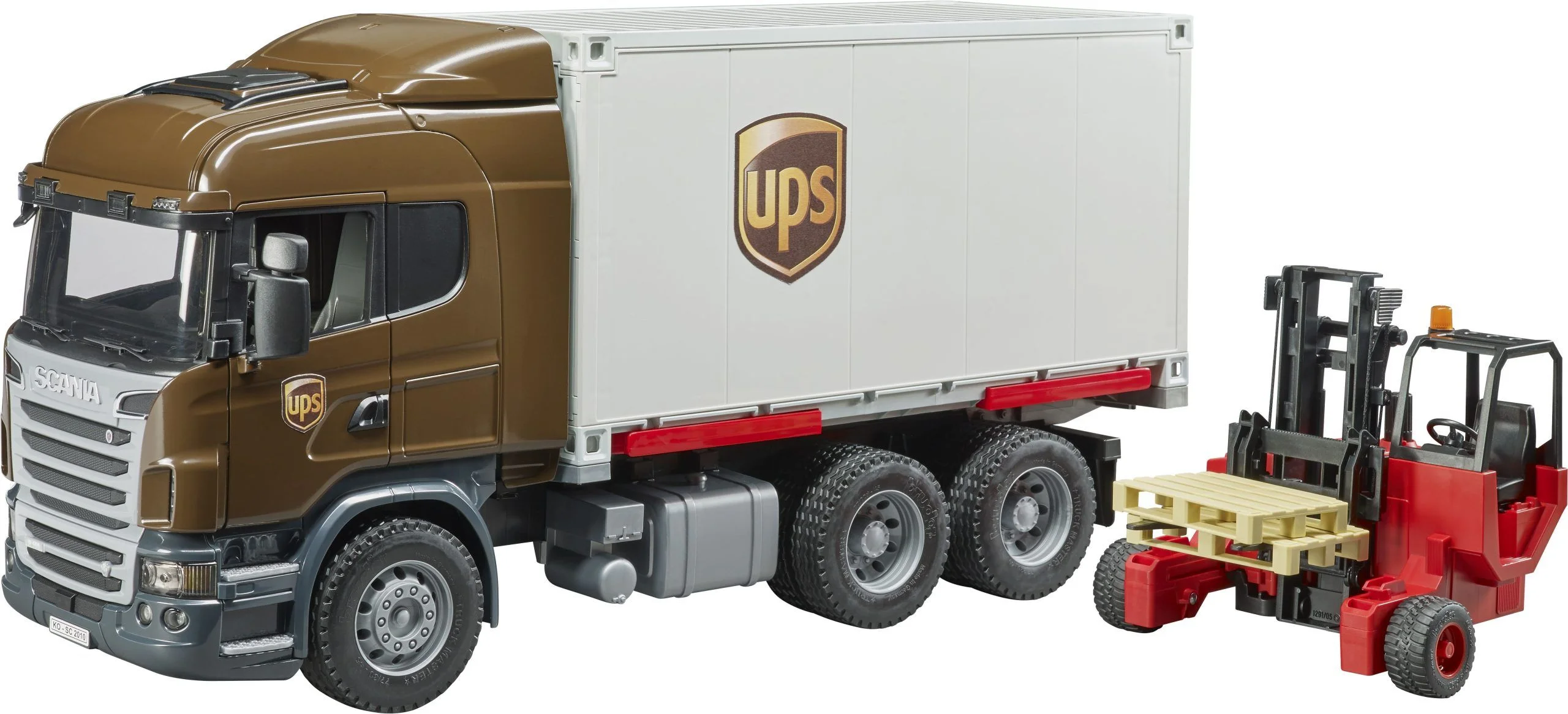 Camion porte container SCANIA avec chariot élévateur – Image 1