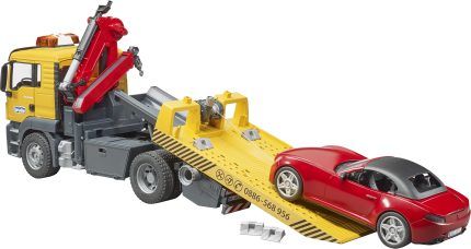 Camion dépanneur avec grue de chargement MAN TG et voiture décapotable – Image 6