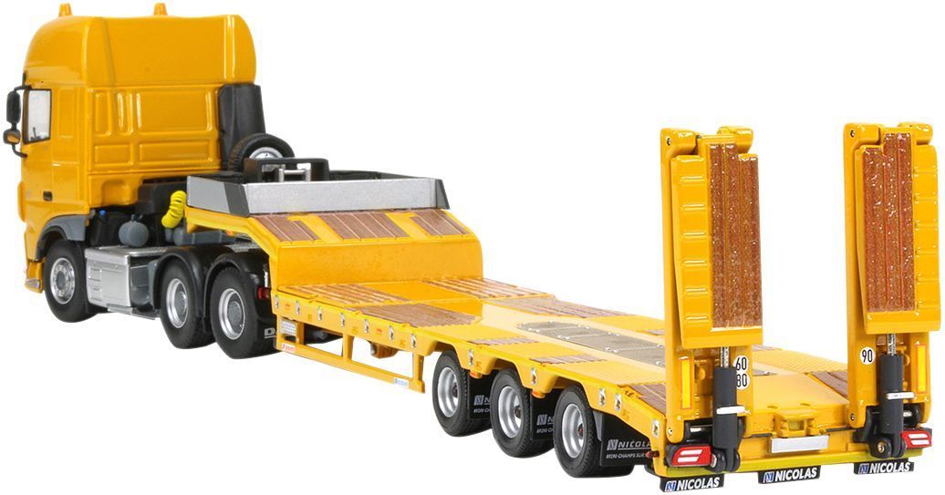 Camion CATERPILLAR 6x4 Avec Remorque Porte-engins - DIECAST MASTERS 1/50 - Occasion