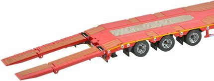 Remorque porte-engins NICOLAS Euroflex 3 essieux avec rampe de chargement, rouge – Image 3