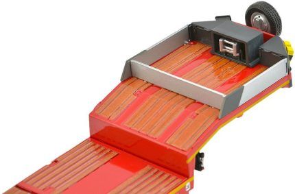 Remorque porte-engins NICOLAS Euroflex 3 essieux avec rampe de chargement, rouge – Image 4