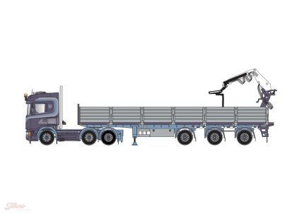 SCANIA R Highline 6x2 avec remorque à pierre 3 essieux – Image 5