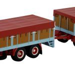 SCANIA 75 Vabis 6x4 Combiné porteur avec remorque à ridelles