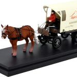 Cheval avec caleche de livraison