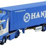 SCANIA 143 4x2 avec remorque porte-container et container 40 pieds