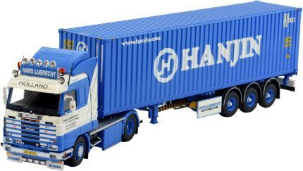SCANIA 143 4x2 avec remorque porte-container et container 40 pieds