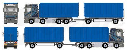 SCANIA S Highline 8x4 Combiné porteur et remorque ampliroll avec container – Image 5