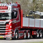 SCANIA S High 6x2 avec remorque à pierres 4 essieux