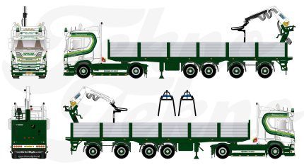 SCANIA R Topline 4x2 avec remorque à pierres 4 essieux – Image 4