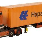 RENAULT T High 6x2 avec remorque porte-container et container 40 pieds