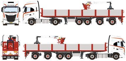 IVECO S-Way High 4x2 avec remorque à briques 3 essieux – Image 4