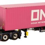 MERCEDES Actros Giga Space 6x2 avec remorque porte-container et container ONE 40 pieds