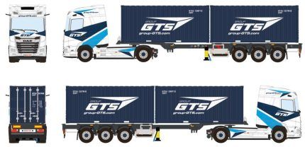 DAF XG 4x2 avec remorque porte container et 2 container 20 pieds – Image 3