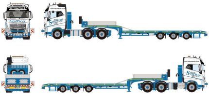 VOLVO FH4 Globetrotter 6x2 avec remorque porte-engins 3 essieux – Image 5