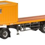 SCANIA Streamline Topline 6x4 avec remorque plateau et container "Couleur LIEBHERR"