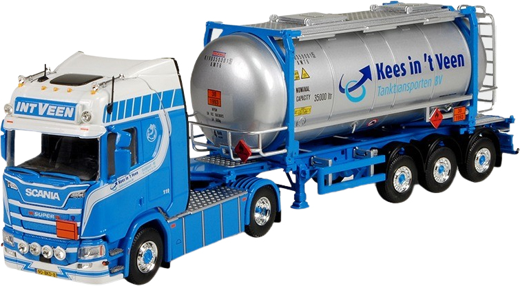Camion SCANIA R Highline 4x2 TEKNO – 1/50 – Citerne 3 Essieux TVT – Orange – Neuf