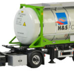 MAN TGX XLX 4x2 avec remorquue porte-container et container citerne 20 pieds