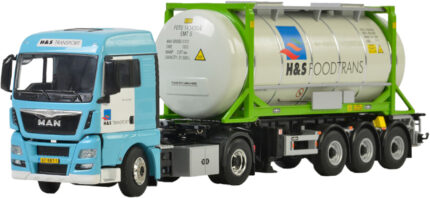 MAN TGX XLX 4x2 avec remorquue porte-container et container citerne 20 pieds – Image 4