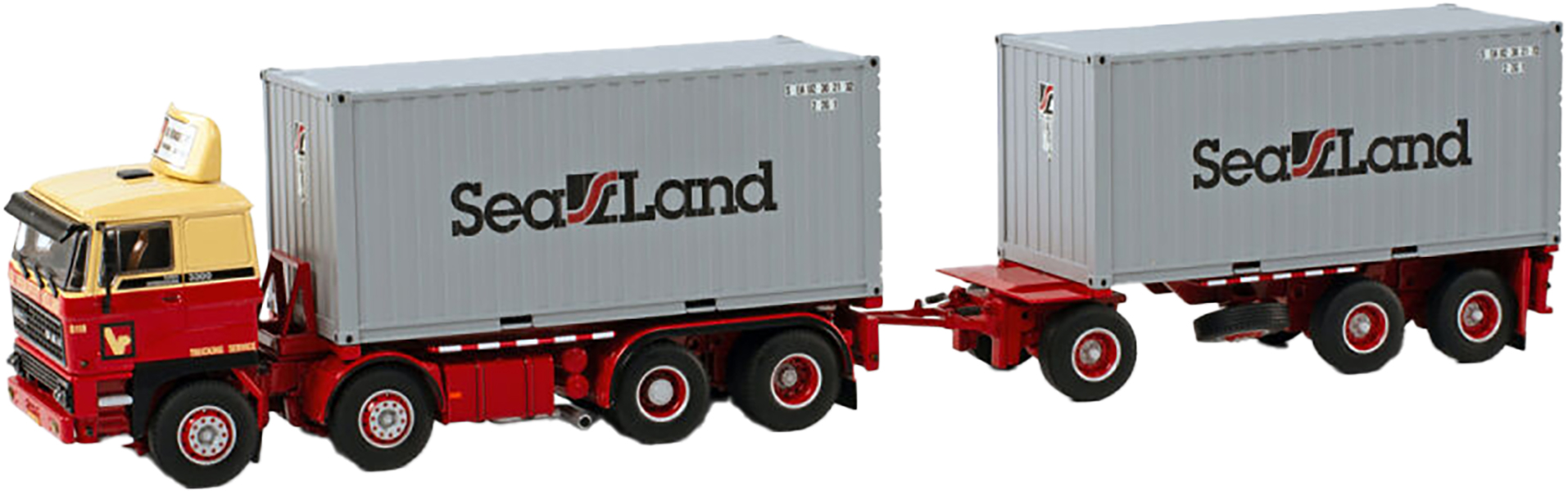 WSI01-3453 DAF 3300 8x2 combiné porteur et remorque porte-container avec container – Image 1