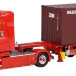 SCANIA T Topline 4x2 avec remorque porte container et container 20 pieds