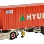 SCANIA Streamline Topline 4x2 avec remorque porte-container et container 40 pieds "HYUNDAI"
