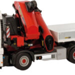 MAN TGX XLX 8x4 plateau avec grue PALFINGER 165.002 TEC7, blanc