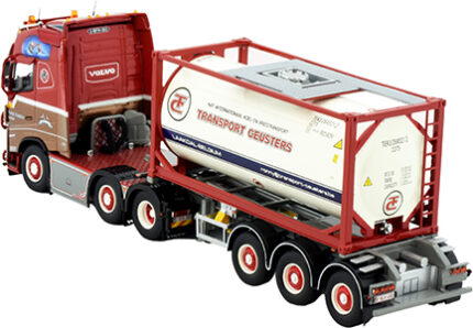 VOLVO FH5 Globetrotter 6x2 avec remorque porte-container 3 essieux et container citerne 20 pieds – Image 4