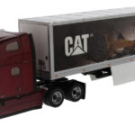 PETERBILT 579 6x4 avec remorque tolée 2 essieux, Design CATERPILLAR