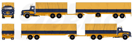 VOLVO N88 6x2 combiné porteur et remorque bachée – Image 5