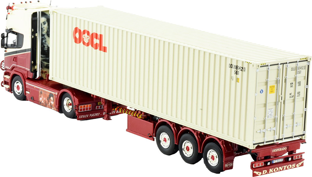 HERPA - CAMION solo SCANIA R09 Topline avec remorque porte container de