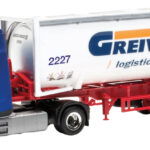 DAF XG+ 4x2 avec remorque porte-container et contenair citerne 40 pieds