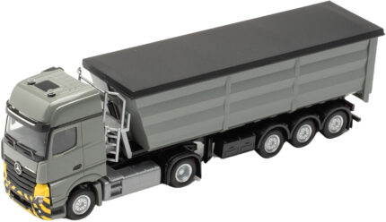 MERCEDES Actros L 4x2 avec remorque benne 3 essieux, gris – Image 3