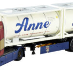SCANIA S Higline 4x2 avec remorque porte-containers et 2 containers citerne 20 pieds