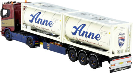 SCANIA S Higline 4x2 avec remorque porte-containers et 2 containers citerne 20 pieds – Image 4