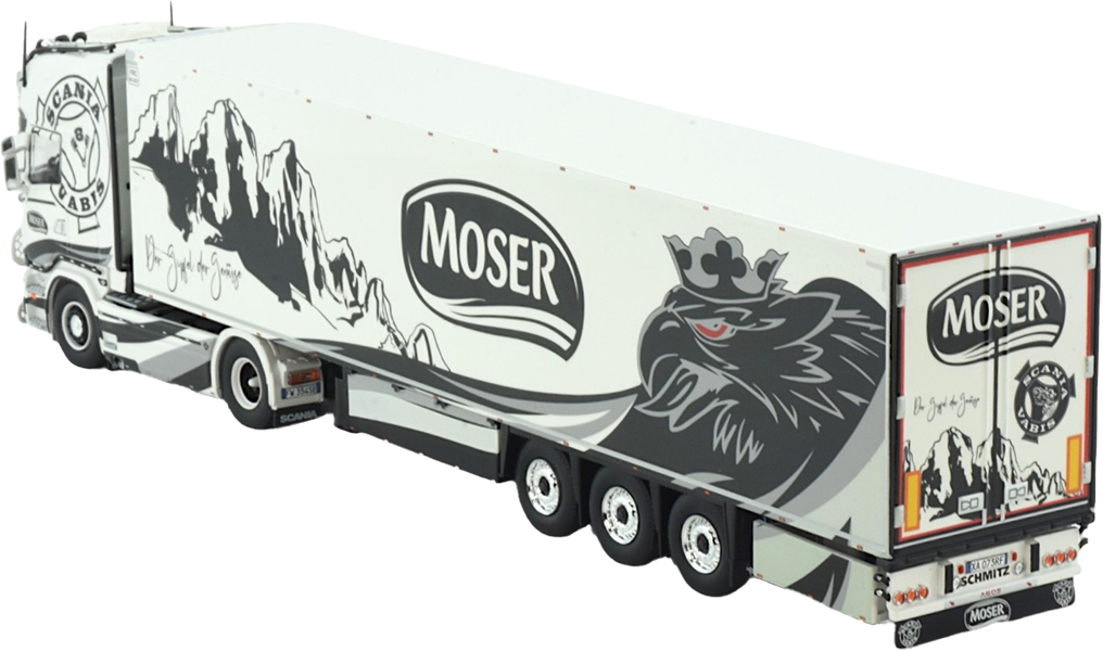 Miniature SCANIA R6 Topline 4x2 Avec Semi Frigorifique 3 Essieux Chereau Transport Hervouin