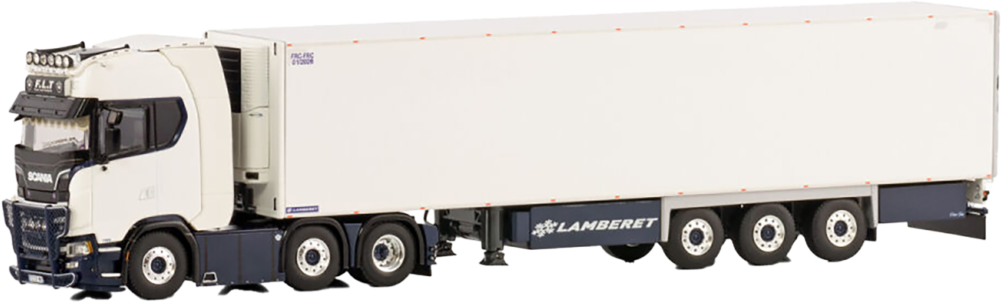 Miniature SCANIA CR 20 HD 6x4 avec remorque frigo 3 Essieux VON