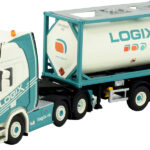 SCANIA R Highline 6x2 avec remorque porte-containers et container citerne 3 essieux