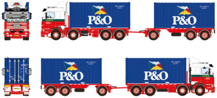 SCANIA 143 8x2 porteur et remorque plateau avec 2 container 2 pieds – Image 5