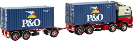 SCANIA 143 8x2 porteur et remorque plateau avec 2 container 2 pieds – Image 3