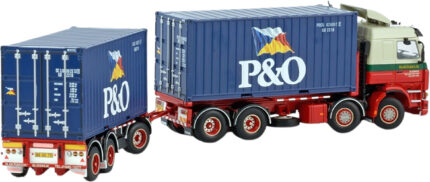 SCANIA 143 8x2 porteur et remorque plateau avec 2 container 2 pieds – Image 4