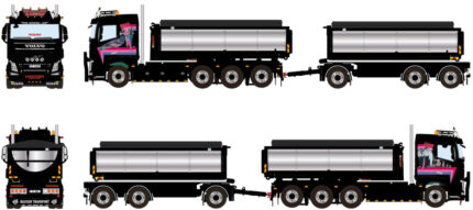 VOLVO FH4 Sleeper Cab 8x4 combiné ampliroll avec container à asphalt – Image 5