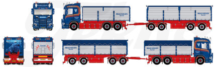 SCANIA R Normal 6x2 combi porteur et remorque plateau ridelle – Image 5