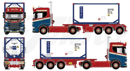 SCANIA R SleepCab 4x2 avec remorque porte-container et container citerne 20 pieds – Image 5
