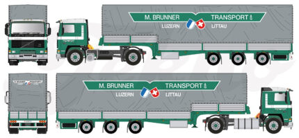 VOLVO F12 4x2 avec remorque bachée 3 essieux – Image 5