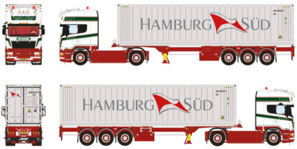 SCANIA R Topline 4x2 avec remorque porte-container et container frigo 3 essieux – Image 5