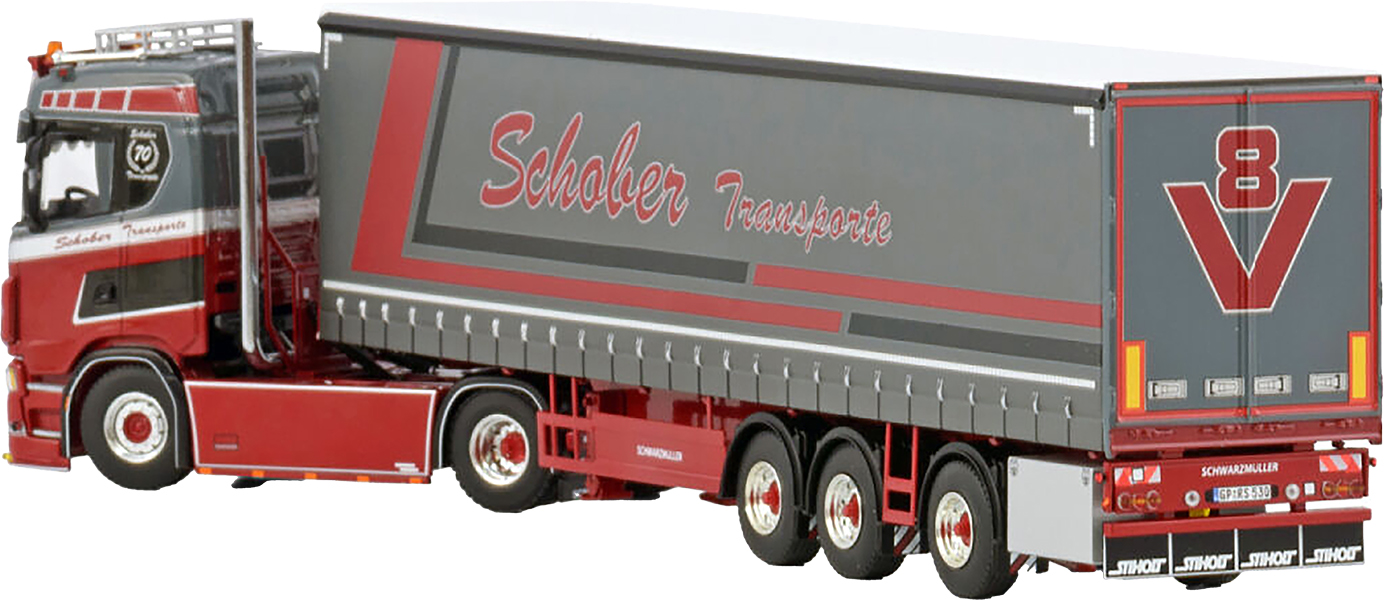 HERPA - Camion Avec Remorque Bâchée 3 Essieux DISSEGNA – SCANIA 142 4x2 - 1/8
