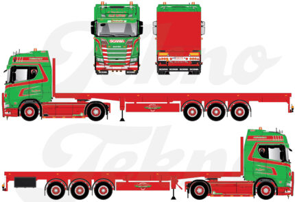 SCANIA S Highline 4x2 avec remorque plateau 3 essieux – Image 5