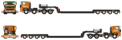 DAF 3600 8x4 avec remorque porte-engins 4 essieux – Image 5