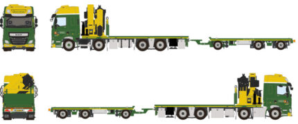 DAF CF SC 8x2 porteur avec grue PALFINGER 65002 et remorque plateau BOERMAN – Image 5