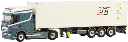 DAF XG 4x2 avec remorque porte-containers et container frigo 40 pieds